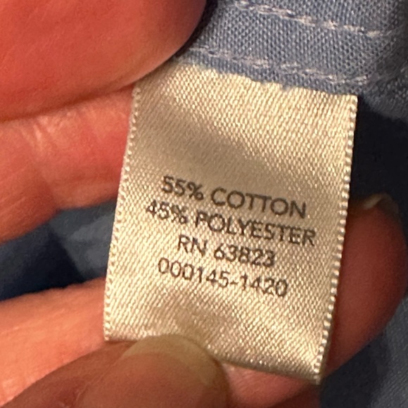 CJ Banks Blue Long Sleeve Button Down Contrast Collar and Cuff 1X - Picture 4 of 6